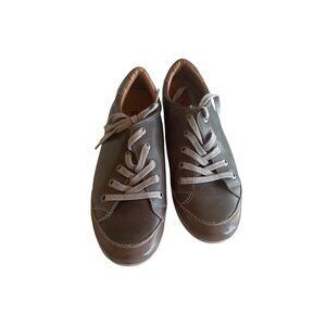Pikolinos Womens Leather Lace-Up Casual Shoes‎ Size 38 Gray Brown